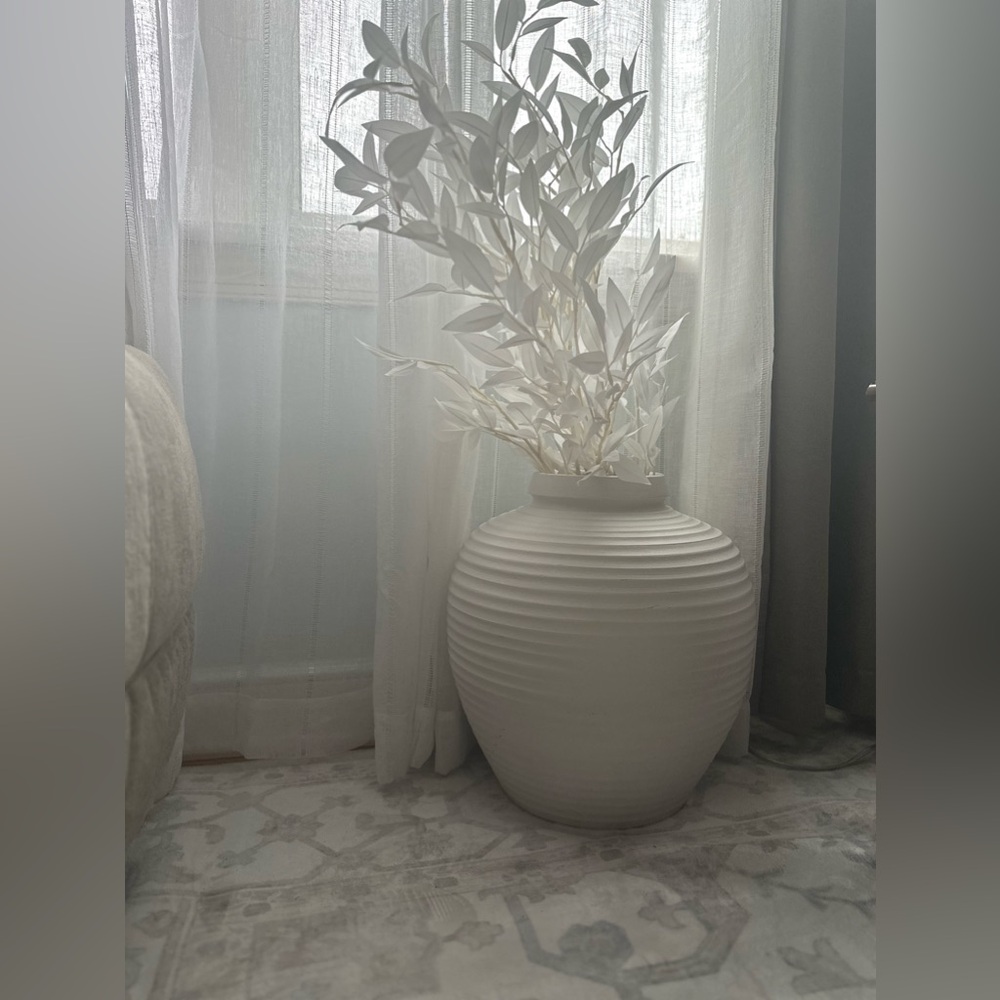 Large White Vase Farmhouse Winter Decor
